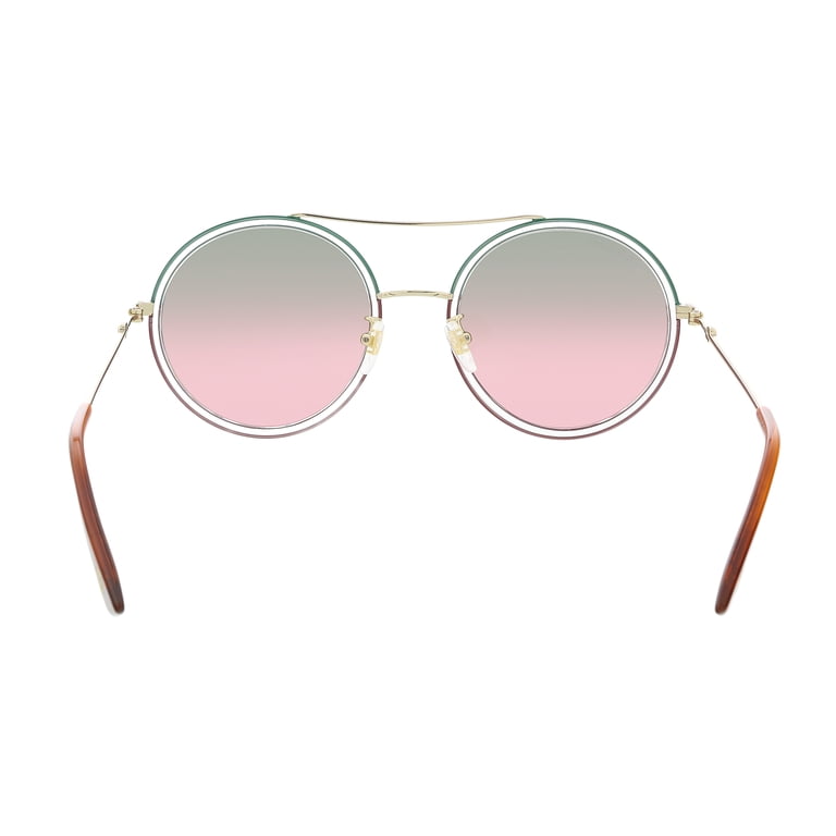 Gucci Green Gradient Aviator Sunglasses, Round Frame, 56mm  display picture 2