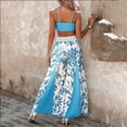 thumbnail image 5 of Women Solid Strap Vest Crop Top Fashion Print Elastic Waist Wide Leg Pants plus Size Jumpsuit Womens Pantsuits Chiffon Two Piece Sexy Wedding Guest Dress Womens Ski Winter Jumpsuits for Women Dressy, 5 of 5