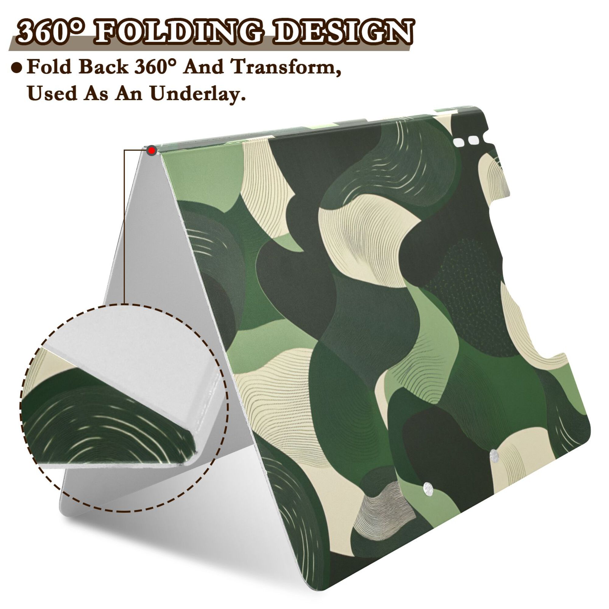 FORMRS A4 Clipboard Folder with Pen Holder Horizontal Foldable School Office Binder, Black Abstract