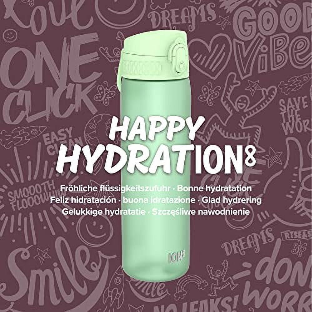 Ion8 Sport Water Bottle- Leakproof and BPA-free Water Bottle - Fits in Lunch Boxes, Handbags, Car Cup Holders, Backpacks and Bike Holders, 17 oz / 500 ml (Pack of 1) - OneTouch 1.0 - Sonic Green