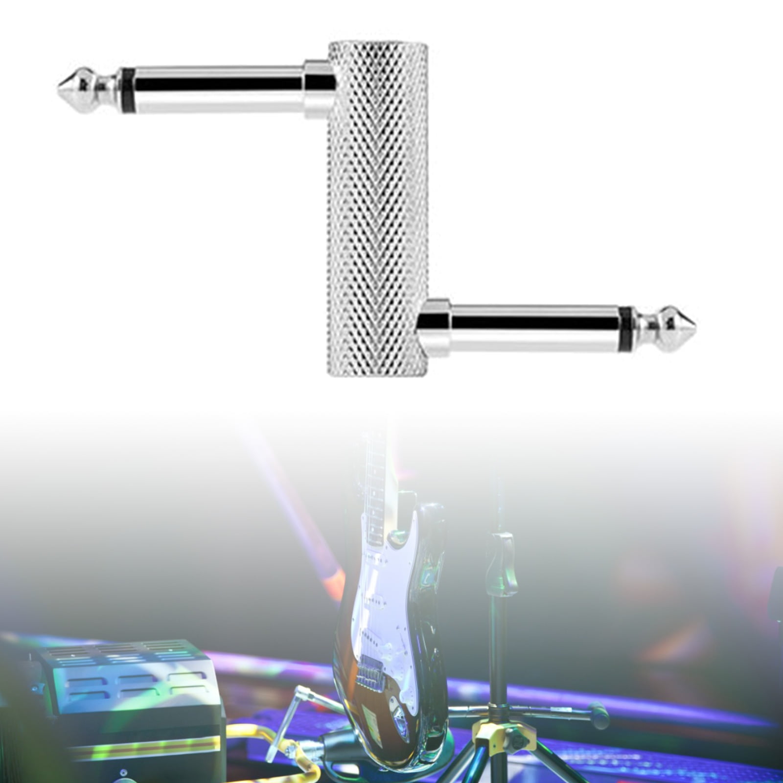5Pcs Guitar Pedal Effects Patches Connector Coupler Male to Male Offsets Plug Adaptor 6.35mm to 6.35mm Adapter Converter