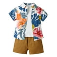 thumbnail image 2 of Baby Clothes Boy Outfits for Boys Kids Spring Summer Cotton Button Printed Short-sleeved Sports 3 6 12 18 24 Months 3T Clothing Sets Tracksuit Boys' 2 Piece, 2 of 9