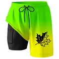 thumbnail image 3 of Mens Board Shorts with liner 5 Inch Quick Dry Swim Trunks Beach Lightweight Breathable Boxer Shorts Summer Green L, 3 of 4