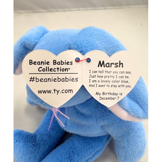 Ty Beanie Baby - Marsh the Blue Bunny – 30th Anniversary - Stuffed