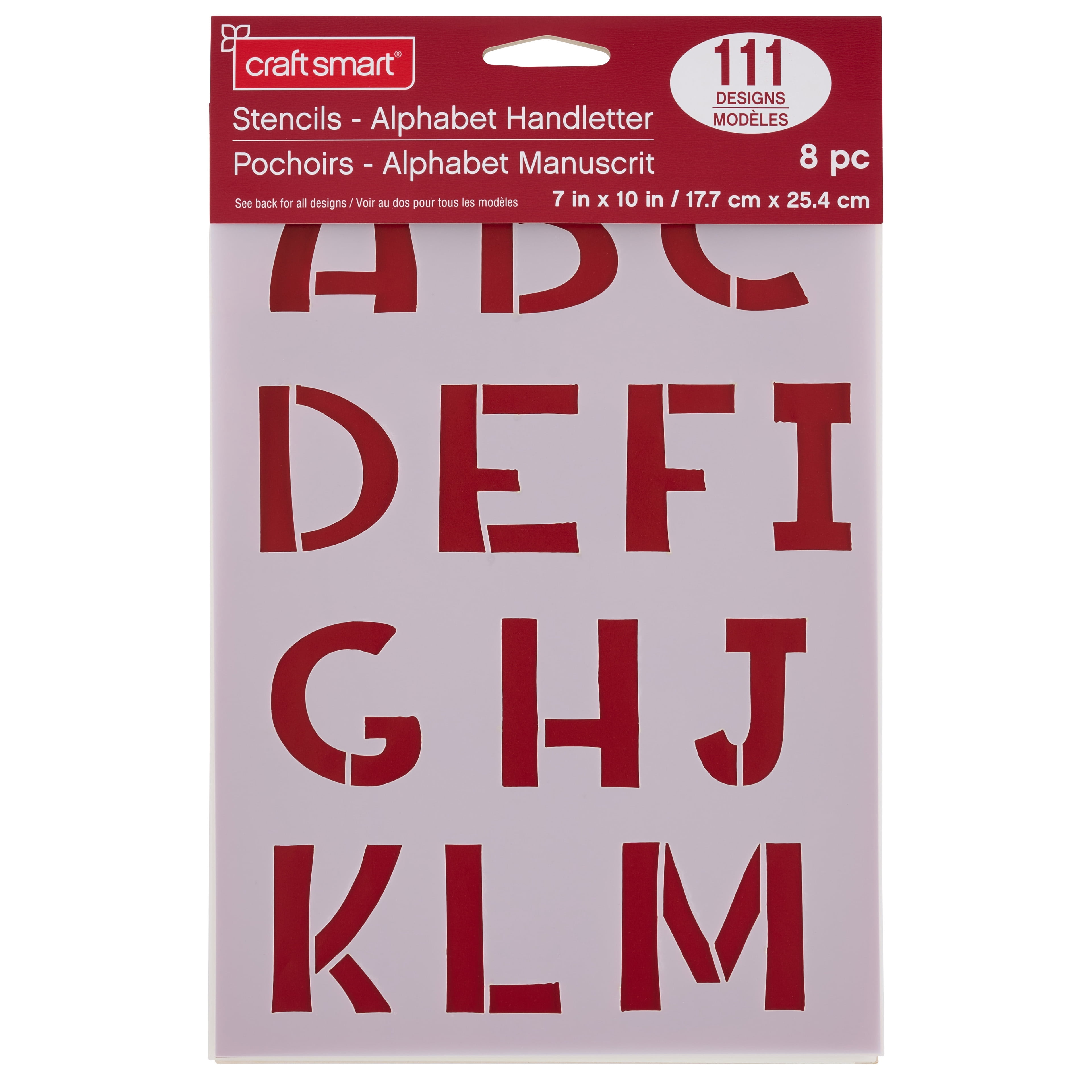 Craft Smart 1.5" Handletter Alphabet Stencils - Reusable Plastic Stencil Sheets with 111 Script-Style Designs per Pack, Ideal for Crafts & Home Decor, 6 Pack