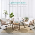thumbnail image 6 of Best Choice Products 4-Piece Outdoor Rope Wicker Patio Conversation Furniture Set w/ Loveseat, Cushions, Table - White, 6 of 7