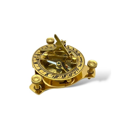 Tajdaar Handicrafts Brass Sundial Compass, 1 Count