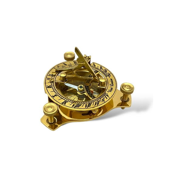 Tajdaar Handicrafts Brass Sundial Compass, 1 Count