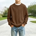 thumbnail image 2 of Kids' Sweatshirt Relaxed Fit Dropped Shoulder Crewneck Long Sleeve Casual Pullover Basic Comfortable Fall Top, 2 of 5