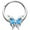 Blue, variant on 16G 316L Stainless Steel Hinged Segment Ring Seamless Cartilage Nipple Ring Fancy Fab Butterfly Blue Nose Hoop 3/8"