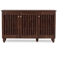 thumbnail image 2 of Baxton Studio Fernanda Moderne et Contemporain Armoire Grand de Rangement pour Chaussures d'Entrée en Bois Brun à 3 Portes Oak, 2 of 5