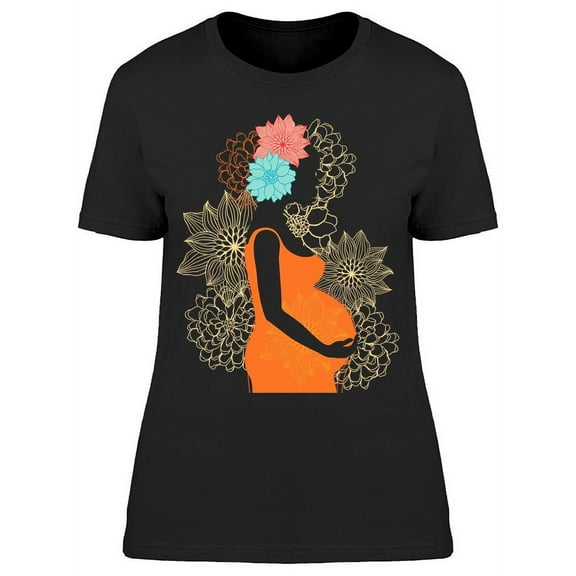 Beautiful Black Pregnant Woman T-Shirt Women -Image by Shutterstock, Female Large