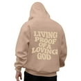 thumbnail image 2 of Aobny Hooded Big and Tall Shirts for Men Khaki Hoodie Jesus Christian Shirts Men Mens Sweatshirt,XL, 2 of 7
