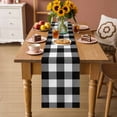 thumbnail image 2 of Black White Plaid Table Runner 36 Inches Long Farmhouse Dress Scarves, Farmhouse Modern Abstract Art Buffalo Dining Tablerunner for Coffee Table/Kitchen Island/Party Décor, Small 13" x 36", 2 of 8