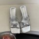 thumbnail image 3 of Bailamos - Zapatillas de tacón para mujer, sexys, elegantes, de tacón alto, informales, para exteriores, con punta abierta, para mujer, sandalias verdes, 3 of 5