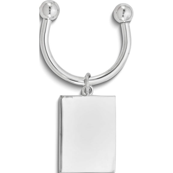 Fashion Rectangle Silver-Tone Key Ring (3 X 1.25) Made In China gm4815