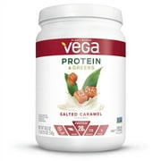 Vega Plant Protein & Greens Powder, Salted Caramel, 20g Protein, 1.1 Lb