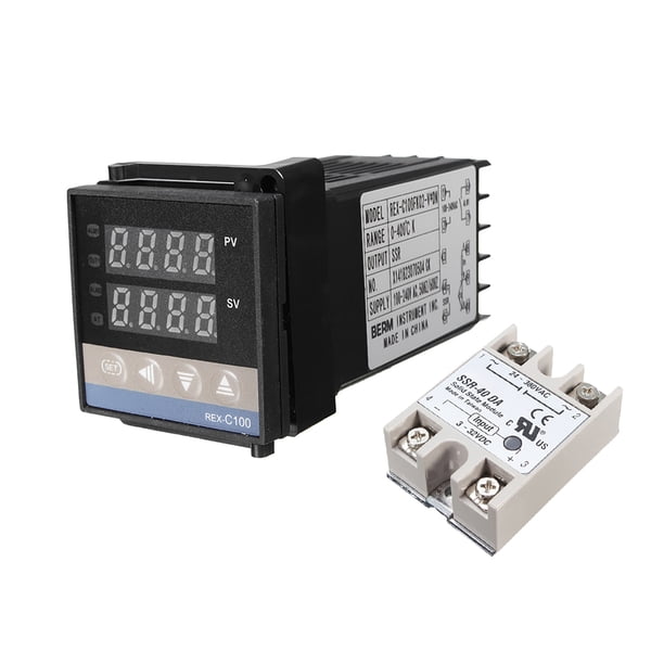 Sensor rex c100 controlador de temperatura Pid Digital Conjunto Con 40a SSD 1M K Thermocouple Probe Cable