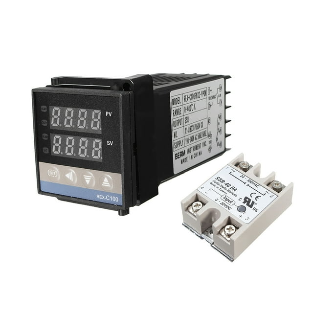 Sensor rex c100 controlador de temperatura Pid Digital Conjunto Con 40a SSD 1M K Thermocouple Probe Cable
