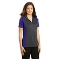 thumbnail image 4 of Sport-Tek Ladies Colorblock Micropique Sport Wick Polo-2XL (Iron Grey/ Purple), 4 of 6