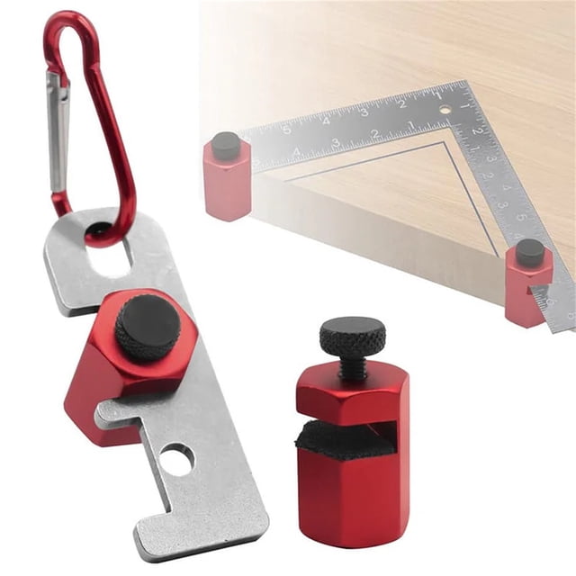 xihbxyly recipiente hermético de acero inoxidable para mantener la frescura, diseño moderno y elegante, color Azul #2 — la foto muestra en primer plano piezas metálicas rojas y plateadas tipo sujetadores y tornillos sobre fondo claro con vista 3/4; texturas de metal cepillado y perillas visibles; aunque el título describe un recipiente para salsas y aderezos, la imagen presenta componentes separados; a menudo usado como accesorio compacto para organizar herramientas pequeñas en viajes o barbacoas.