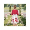 thumbnail image 5 of Sunny Fashion Girls Dress Floral Sleeveless A Line Red Butterfly Long Sleeve Crop Cardigan Jacket Easter 6 Years, 5 of 8