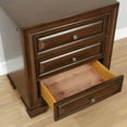 thumbnail image 6 of Furniture of America Damien Rustic Nightstand with 3-Drawer, Brown Cherry, 6 of 7