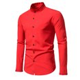 thumbnail image 2 of Mens Fashion Solid Color Party Wedding Dress Long Sleeve Shirt, 2 of 4