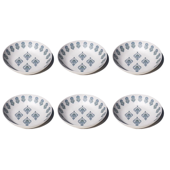 Kashmir NewWave Melamine Low Bowl - Blue - 9.1" - Set of 6