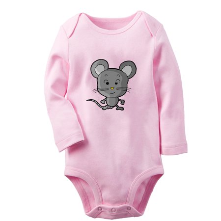 

Animal Clever Mouse Pattern Rompers Newborn Baby Unisex Bodysuits Infant Jumpsuits Toddler 0-12 Months Kids Long Sleeves Oufits (Pink 6-12 Months)