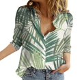 thumbnail image 2 of Tittly Womens Shirts Blouses for Women Fashion Women's Loose Button Solid Lapel Long Sleeves T Shirt Blouse Tops Tshirts Shirts Long Sleeve Shirts Camouflage S, 2 of 7
