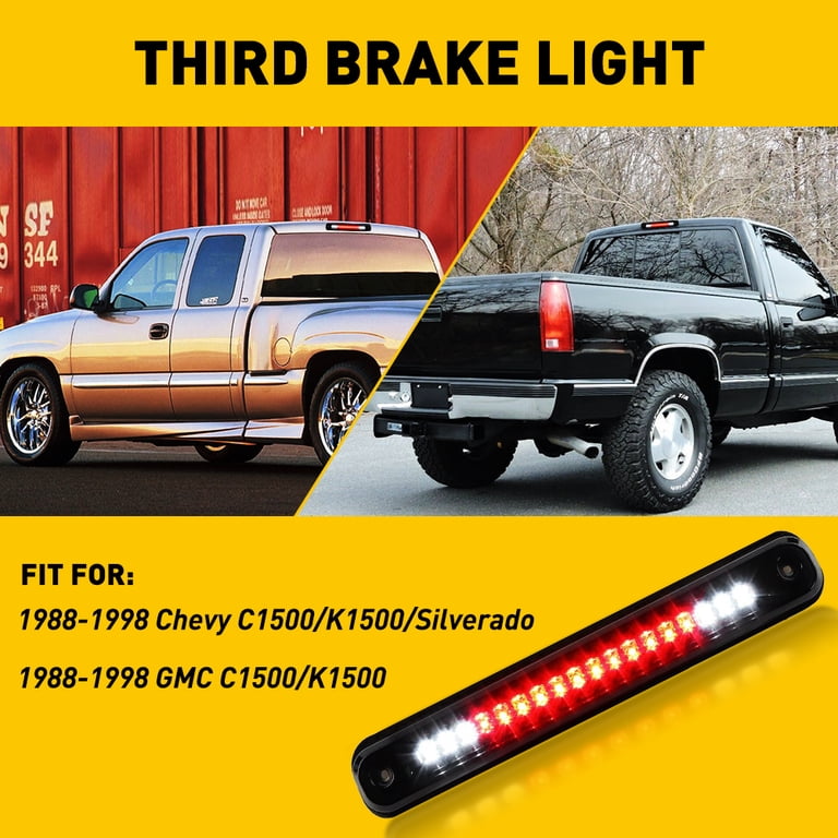 Feu De Stop LED Troisième Point Lumineux Compatible Chevrolet Silverado/Sierra 1988-1998 - Lentille Fumée - Neuf