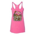 thumbnail image 2 of Wild Bobby Trendy Landscape With Daisies Cactus Monarch Butterfly Nature Lover Women Tri-Blend Racerback Tank Top, Vintage Pink, Small, 2 of 6