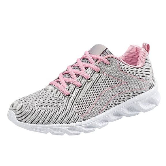 AUDeals Womens Running Safety Shoes Tennis Gym Sneakers Casual Comfortable Slip On Walking Lightweight Athletic Workout Breathable (Pink, 7.5)