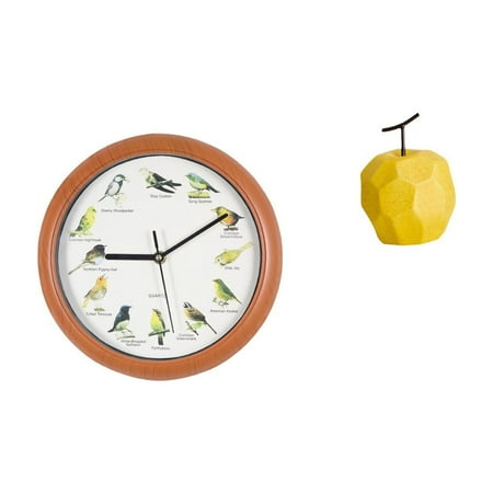 Bird Clock Wall Clock Fruit Sculpture Creative Porcelain Construction for Modern Home Kitchen Office and Bedroom