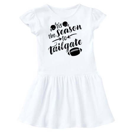 

Inktastic Tis the Season to Tailgate with Helmets and Football Gift Toddler Girl Dress