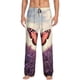 thumbnail image 1 of Fotbe Butterfly Over Lavender Pantalones de Pijama para Hombre, Pantalones de Dormir, Pantalones de Casa con Cintura Ajustable y Bolsillos-Small, 1 of 6