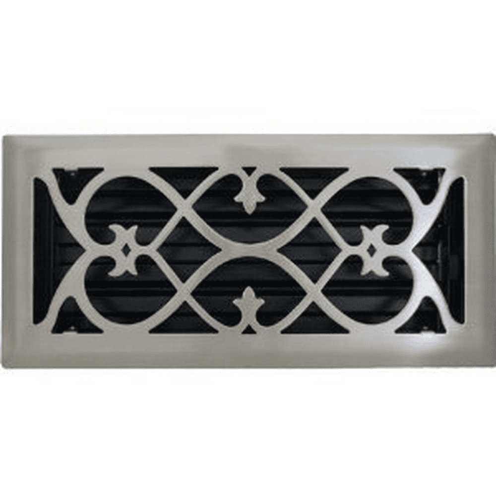 2" X 10" Victorian Brushed Nickel Floor Register / Vent Cover