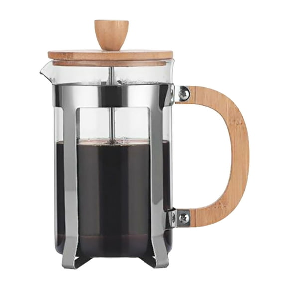 Zootealy 27oz French Press Coffee Maker with Wooden Handle High-Density Filter Heat Resistant Borosilicate Glass Teapot Coffee Press