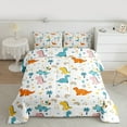 thumbnail image 2 of Castle Fairy Kawai Dinosaur 2Pcs Bedding Comforter Set for Kids Children Boys,Cute Jungle Animal Twin Comforter Sets,Cartoon Rainbow Breathable Bedding Set,Lightweight Room Decor, 2 of 8