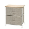 thumbnail image 3 of Nightstand,Hengu Night Stand with 2 Drawers,Small Dresser End Table with Steel Frame for Home, Bedroom,Office,Beige, 3 of 8