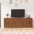 thumbnail image 6 of Brafabhome 47" Wide Fluted Sideboard with 4 Doors, Modern Credenza Buffet Cabinet with Adjustable & Removable Shelf for Living Room, Dining Room | Walnut, 6 of 7