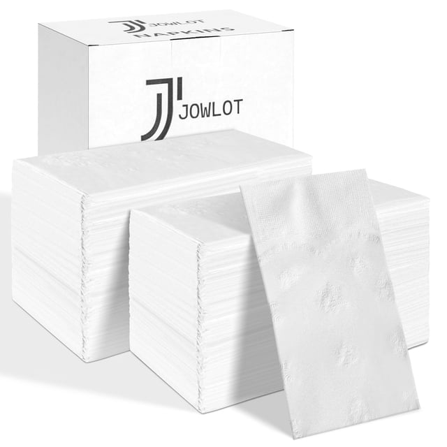 Servilletas desechables JOWLOT, 2 capas, 300 unidades, papel blanco 16,2 x 15 cm