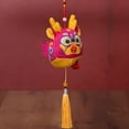 thumbnail image 7 of Lohuatrd Cute Zodiac Dragon Plush Pendant with Tassel Folk Art Embroidery Pattern Stuffed Animal Mascot Doll Plushies Hanging Ornament 2024 Chinese New Year Decoration Holiday Gift for Kids Girls, 7 of 7