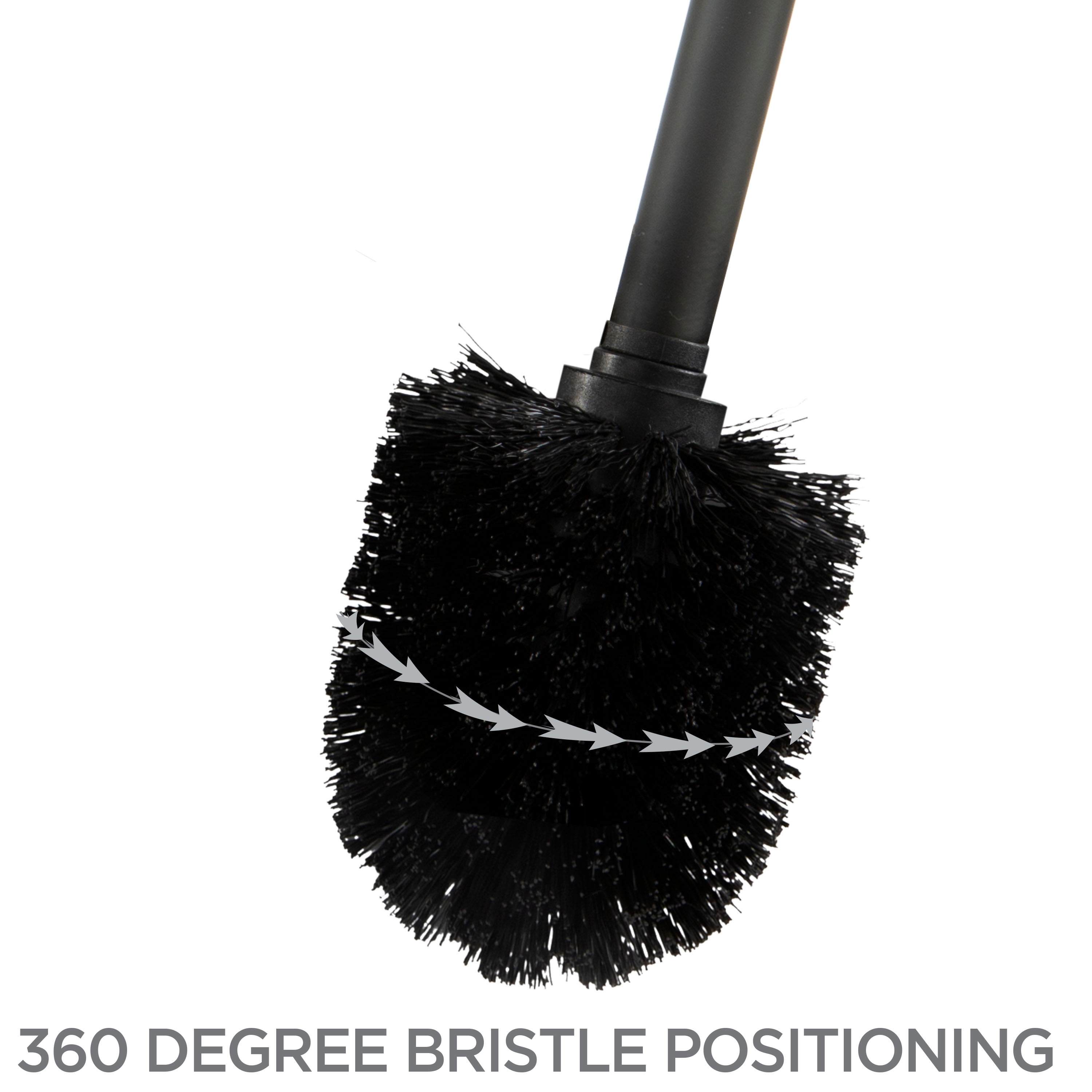 Bath Bliss 2 Pack Self Closing Lid Toilet Brush and Holder in Carbon