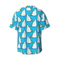 thumbnail image 6 of Lsque Duck Dives print Men's Cuban Collar Short Sleeve Shirt Summer Beachwear Casual Button Down Fashionable Vacation Leisure Shirt-X-Large, 6 of 7