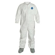 Tyvek 400 Coverall,Elastic Non Slip Boot,3XL,PK25 TY121SWH3X0025NS