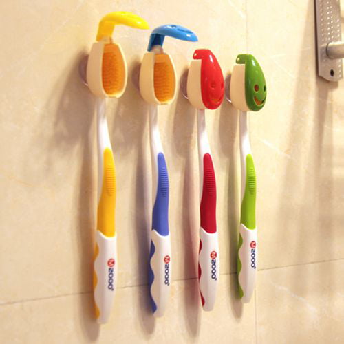Bathroom Toothbrush Holder Suction Holder Rack Wall Mount Hang Stand WallBLUS 