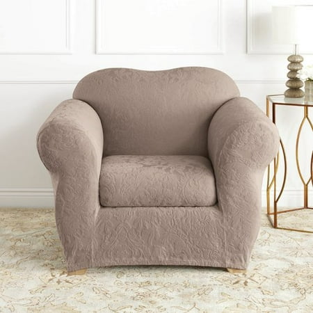 Sure Fit Stretch Jacquard Damask 2-Piece Chair Slipcover