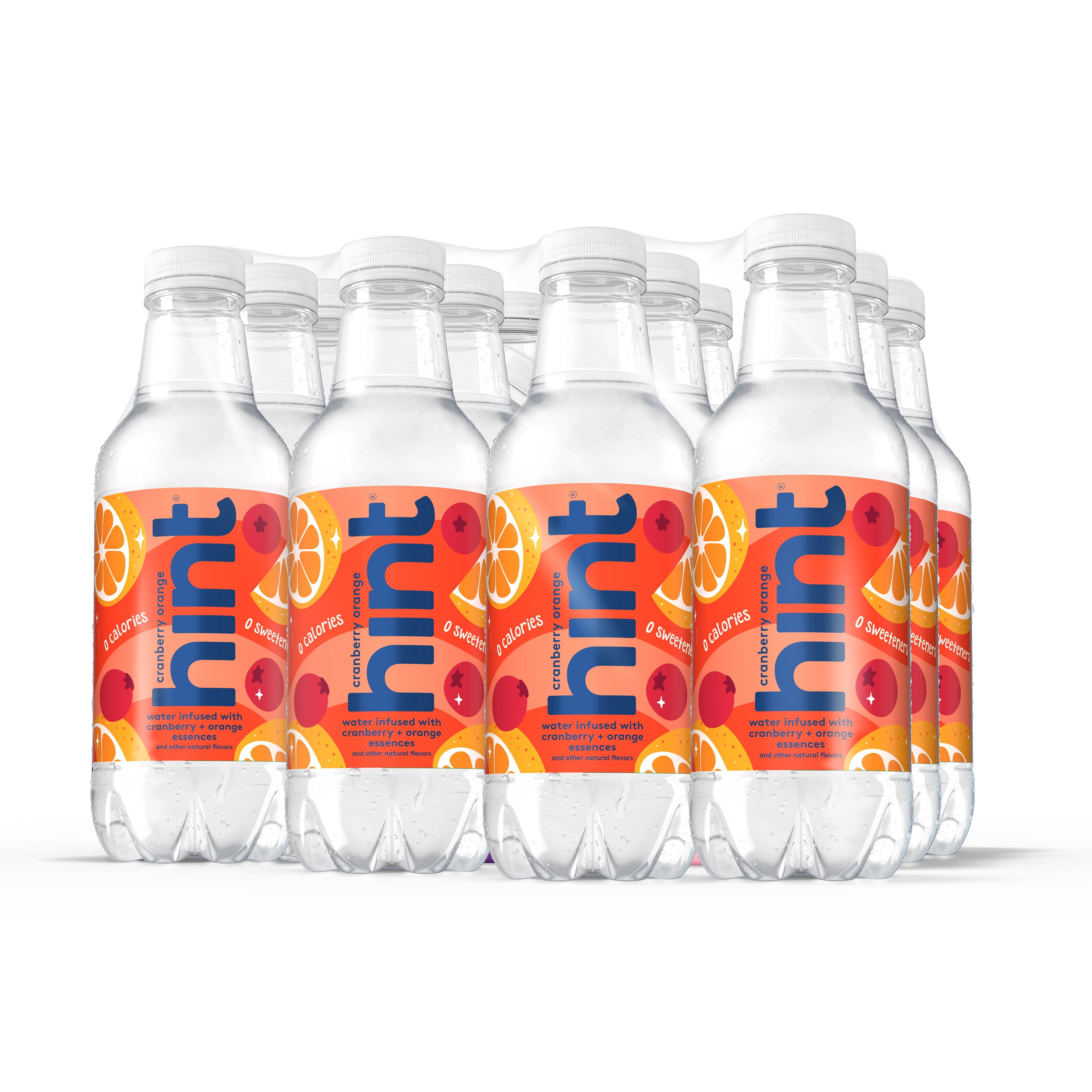 Hint Cranberry Orange Flavored Water, 16 fl oz, 12 Pack Plastic Bottles